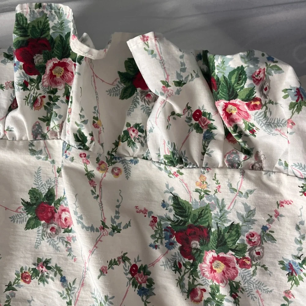 Ralph Lauren vintage Blaine Elaine floral flat sheet with ruffles size full